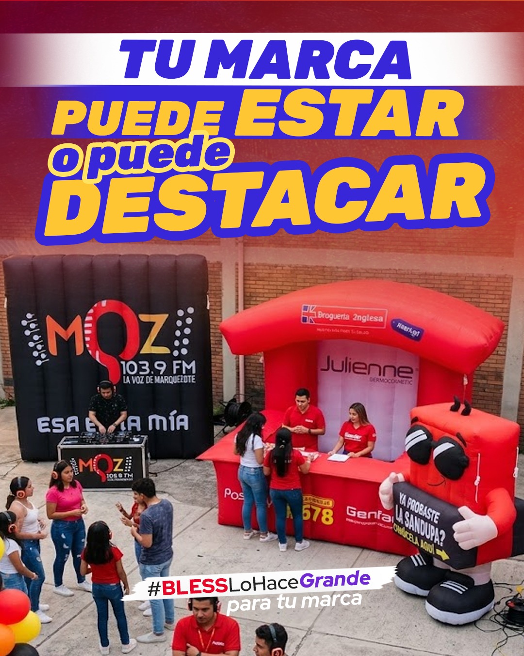 Activación BTL con inflables Bless